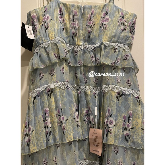 NWT Self Portrait Floral Tiered Chiffon Midi Dress US10 - Picture 16 of 16
